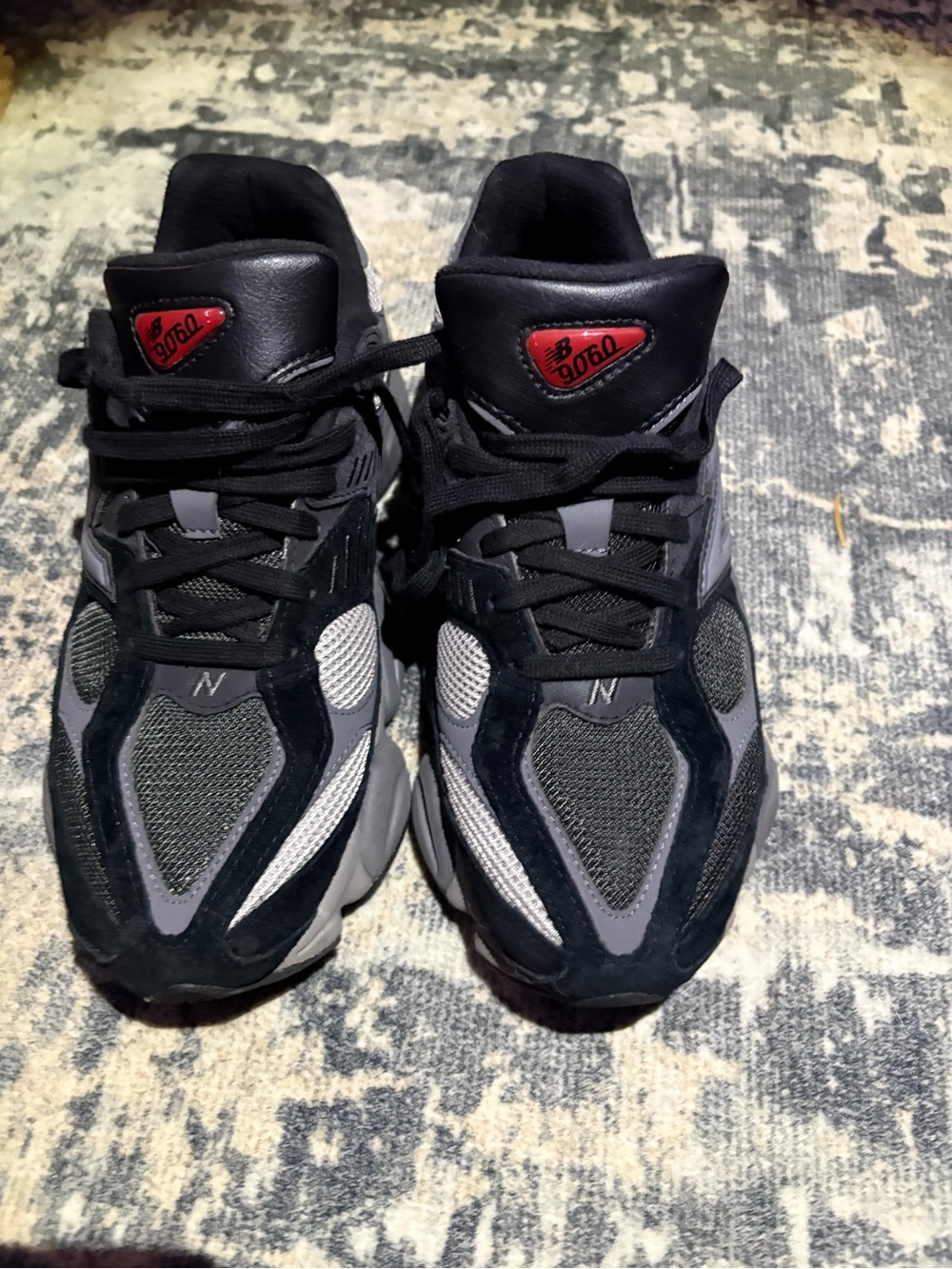 New Balance Black, Gray and Red Men’s Retro-Style Sneakers